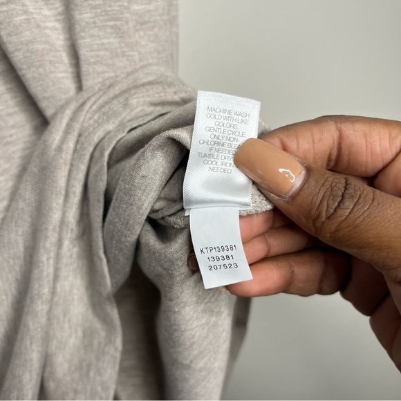 J. Jill Women Top Large Tan Luxe Supima‎ Turtleneck Tunic Oatmeal Perfect - Picture 5 of 8